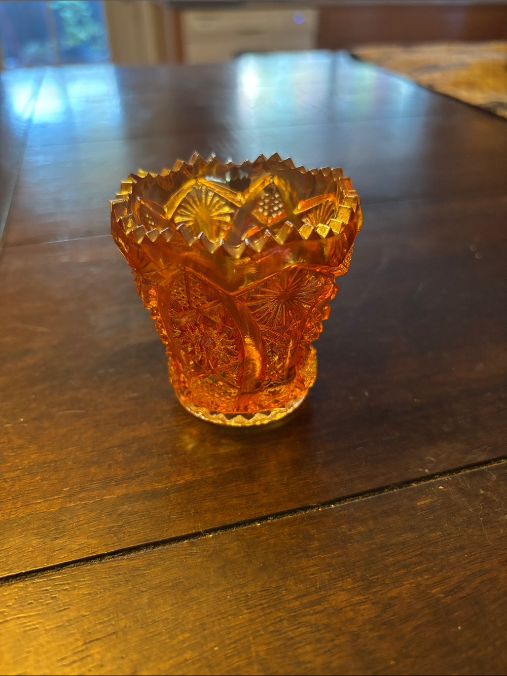 Vintage Imperial Carnival Glass Marigold Toothpick Holder – Hobstar & Arches